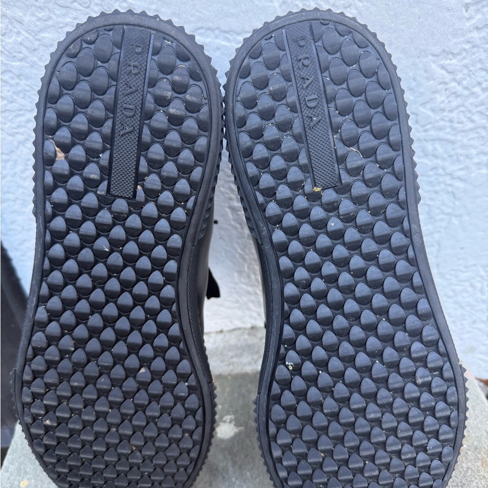 Prada Men's Glossy Black Sneakers - Picture 2 of 5